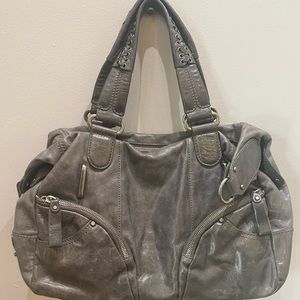 Lockheart Leather Light Grey Medium handbag